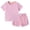 Pink, variant on Toddler Girl Boy Summer Clothes Outfits Cotton Breathable Solid Color Short Sleeves Tops + Shorts Outfits Set 1-9T