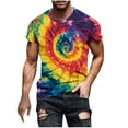 thumbnail image 3 of QATAINLAV Tshirts Shirts for Men Fashion Tie Dye Print Short Sleeve Blouse Casual Crew Neck Cotton Summer Tees Tops Streetwear Multicolor XXXL, 3 of 6