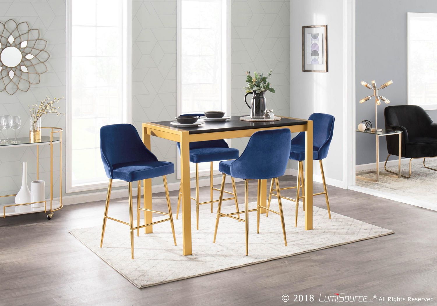 Tabouret de comptoir glamour Marcel de LumiSource