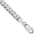 thumbnail image 1 of 14K White Gold Wg 4.75mm Flat Beveled Curb Chain (8 X 4.75) Made In South Africa wfbu120-8, 1 of 4