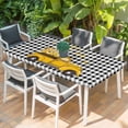 thumbnail image 2 of Yellow Truck Table Cloths for 6 Foot Rectangle Tables, Farmhouse Bee Daisy Black White Buffalo Plaid Patio Waterproof Elastic Fitted Tablecloths, Washable Rectangular Table Cover for Camping, 2 of 8
