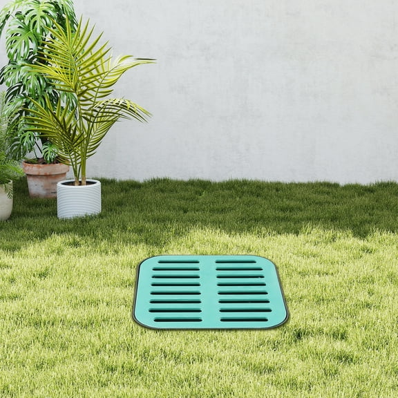 ToppiJoy Plastic Catch Basin with Grate, Drainage Box with Removable Debris Basket, Injection Molded Yard Lawn Storm Water Management System for Residential Commercial(Black Green)