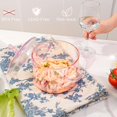 thumbnail image 3 of Olla de vidrio para cocinar XCTFWKzK de 1,5 L resistente al calor con tapa rosa, 3 of 7