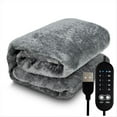 thumbnail image 1 of Electric Heating Blanket USB Heater Blanket Plush Winter Warm-Up Adjustable Temperature Timing Heating Pad 80x160cm,1 * Electric Blanket,Gray, 1 of 6