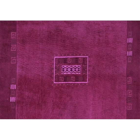 Ahgly Company Machine Washable Indoor Rectangle Abstract Purple Modern Area Rugs, 5' x 7'