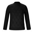thumbnail image 3 of YLSDY Mens Cable Knit Sweater Oversized Chunky Trendy Gilmore Crewneck Solid Long Sleeve Pullover Knitted Sweater Black L, 3 of 7