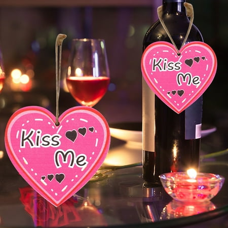 

Fjofpr Clearance Wooden Valentine s Day Pendants Ornament Gift Box Red Wine Bottle Tree Hanging Ornaments Decorations Gift 7cm/2.8inch for Home Decor