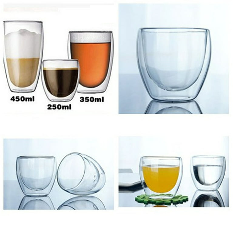 Double Wall Insulated Glasses Thermal Coffee Glass Mug Tea Cup 250/350/450ml