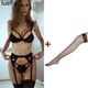 thumbnail image 3 of Conjunto De 4 Piezas Ropa Interior Mujer + Medias + Tanga Talla Grande Sujetadorespangjing, 3 of 4