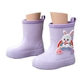 thumbnail image 4 of Kcolen Kids Cartoon Rain Boots Waterproof Non- Outdoor Rain Shoes for Toddler Boys Girls, Lightweight Daily Wear Ages 2-11 Purple, 4 of 7