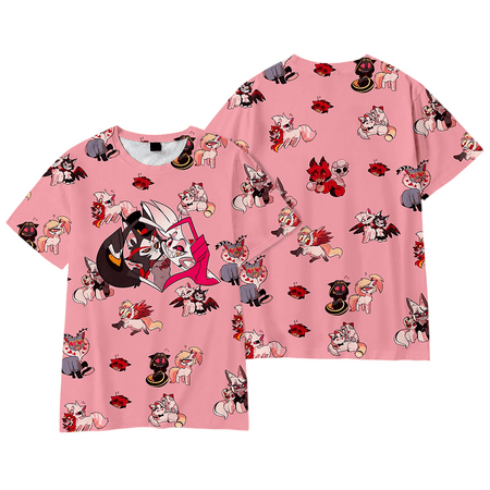 XUANXIAOJIANG Hazbin Hotel Husk T-shirt Unisex Oversized Round Neck T-Shirt | Breathable Short Sleeve Tee | Soft Comfort Fit | Easy Care Daily Wear | Free Shipping