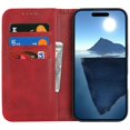 thumbnail image 2 of For iPhone 17 Pro Max Case Calf Texture 3 Card Slots Color Splicing Leather Phone Cover - Light Blue, 2 of 5