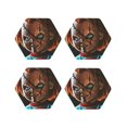 thumbnail image 2 of Saiise 4 Pcs Leather Coasters for Drinks Coaster Sets Drink Table Cup Coasters for Living Room Kitchen Coffee Decor,Chucky, 2 of 8