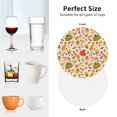 thumbnail image 4 of KLL Drink Coasters Set Round Shape of 4,PU Leather Absorbent Coasters Set Decorative Coffee Cup Coasters Housewarming Gift for Home Decor-Fall Pumpkin, 4 of 5