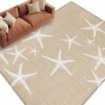 thumbnail image 2 of Rectangle Area Rugs 6 x 9 Ft, Coastal Starfish Non-Slip Residential Carpet, Summer Ocean Waves Ombre Sea Beige Indoor Crawling Mats Runner Rugs for Living Room/Dining Room/Bedroom, 2 of 9