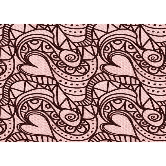 Ahgly Company Machine Washable Indoor Rectangle Transitional Deep Rose Pink Area Rugs, 5' x 7'