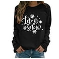 thumbnail image 1 of Sudadera de manga larga con estampado de Navidad con cuello redondo para mujer, blusa informal, Tops Pompotops  gfhjh3726, 1 of 4