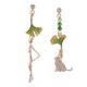 thumbnail image 1 of Pendientes asimétricos, pendientes de perlas de flores de gato verdes y piedras preciosas largas LingWen 9024719148403, 1 of 5