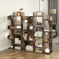 thumbnail image 4 of Costway 2 PCS Bookshelf Tree-Shaped Bookcase with 13 Storage Shelf Rustic Industrial Style Rustic Brown, 4 of 10