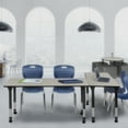 thumbnail image 2 of Regency Kee 72 x 30 in. Mobile Adjustable Classroom Table- Maple & 2 Andy 18 in. Stack Chairs- Blue, 2 of 7