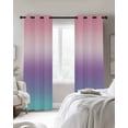 thumbnail image 2 of Blackout Curtains for Bedroom, Pink Purple Teal Ombre Cream Room Darkening Window Drapes for Living Room, Modern Abstract Art Aesthetics Thermal Insulated Grommet Curtains, 42x63 inch, 2 Panels, 2 of 9