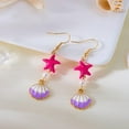 thumbnail image 5 of Shell Starfish Earrings Ocean Conch Shell Dangle Earrings for Women Summer Beach Pearl Seahell Tassel Drop Earring Vacation Jewelry Gift, 5 of 12