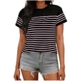 thumbnail image 2 of Lenago Womens Summer Tops Women’S Top Tops for Woman Women's Fashion Casual Printed Round Neck Short Sleeved Casual T-Shirt Top Pink S, 2 of 6