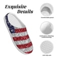 thumbnail image 5 of Wukai America Flag Glitter Print Women's Indoor Bedroom Slipper Slip On Shoes, Unisex House Shoes with Anti-Skid Sole for Men, Gift for Women Men-8, 5 of 7