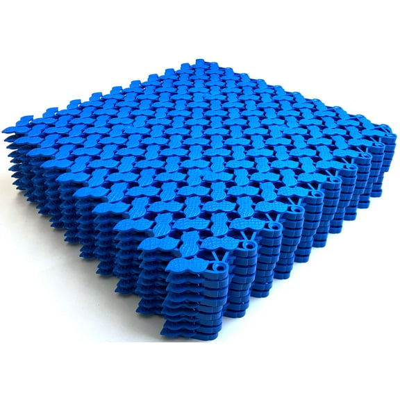 VINTEK Peanut Tile Vinyl PVC Interlocking Drainage Floor Tiles Mat Anti-Slip 12"x12" for Pool Shower Locker Bathroom Deck Patio Boat SPA Wet Area Inside/Outside (Pack of 9 Tiles - 12" x 12", Blue) …