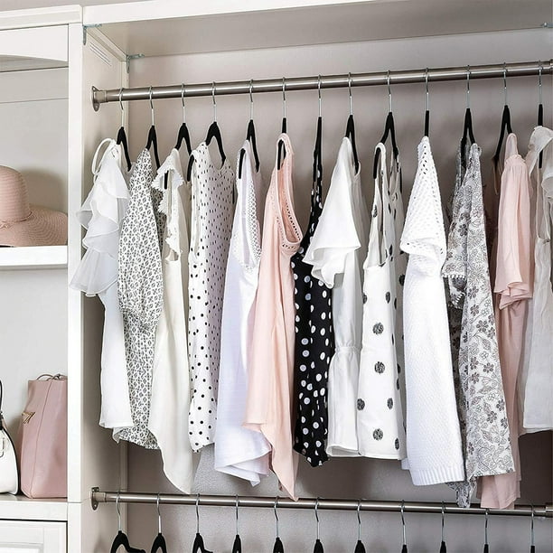 Advancent Paquete de 10 perchas para ropa de armario perchas para pantalones vestidos faldas chaquetas estantes de secado colgantes accesorio para Almacenamiento y organizacion del hogar Negro Advance...