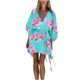 thumbnail image 1 of Mini vestido de manga corta delgado con estampado informal de volantes de verano para mujer a la moda Fridja qw4759, 1 of 8