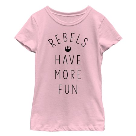 Girl s Star Wars The Force Awakens Rebels Have More Fun Logo Graphic Tee Light Pink Small