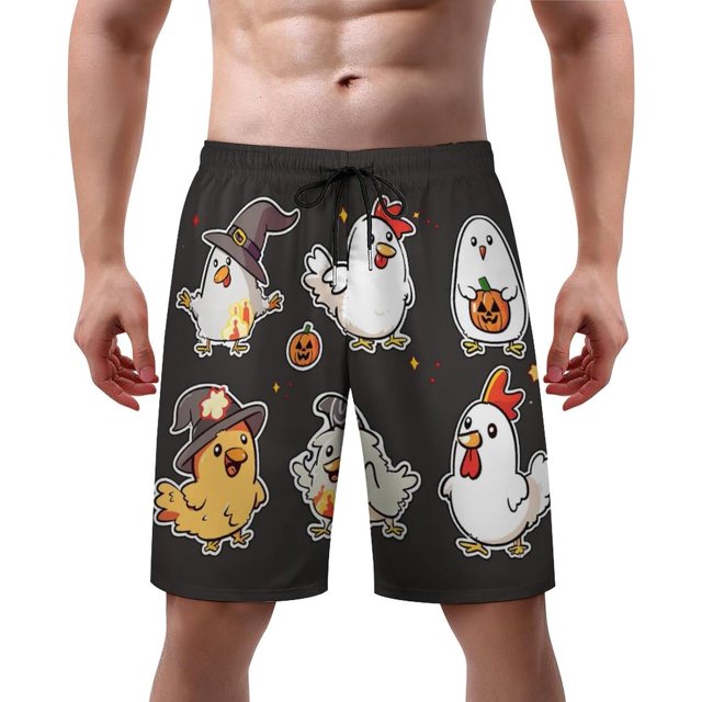 NICKSUN Men's Swim Trunks, Cute Print Quick Dry Summer Board Beach Shorts with Mesh Lining and Pockets