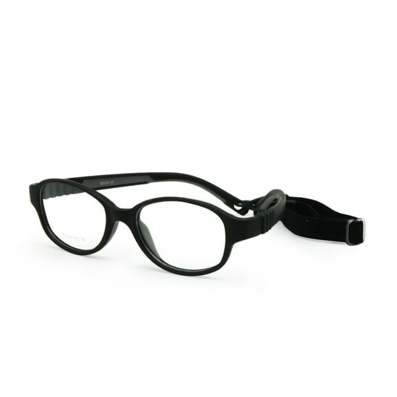 EnzoDate Children Optical Glasses Frame Size 47/16 with Strap, No Screw One-piece Kid's Flexible Frame Band Cord Retainer 5-7y