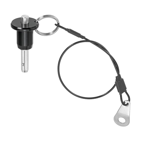 Uxcell Quick Release Pin 1/4 Inch Ball Locking Pin with Push Button Lanyard Cable 304 Stainless Steel Equipment 1.18 Inch