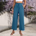 thumbnail image 6 of Women's wide-leg cropped wide-leg pants, flowy and casual , with pockets., 6 of 9