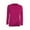 Hot Pink, variant on Women's Trendy Tops Twisted Hem Crew Neck Shirts Long Sleeve Solid Color Pullover Loose Dailywear Casual Wear