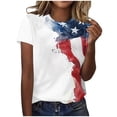 thumbnail image 2 of Itsame 4th of July Outfits for Women Printed Short Top Independence Day Short T-Shirt Sleeve, Round Neck Multicolor, 2 of 4