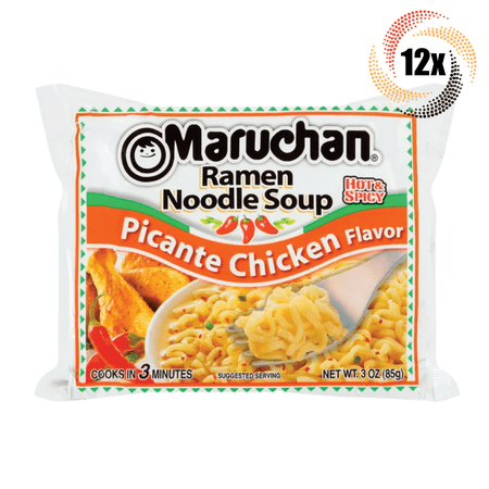 12x Bag Maruchan Instant Picante Chicken Ramen Noodles | 3oz | Ready in 3 Minute