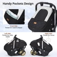 thumbnail image 5 of Baby Car Seat Cover, Caveen Infant Car Seat Canopy for Winter, with Storage Pocket,Transparent Viewing Window and Air Vents, Waterproof, Black, 5 of 11