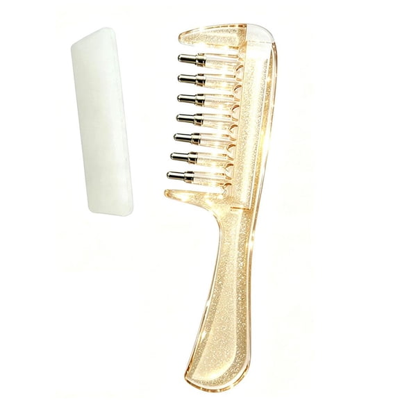 Wide Tooth Comb with Oil Applicator Hair Care, Hair Oil Applicator Comb with Dispenser, Mess-Free Brush Oiling Tool for Quick Even Application for Women Girls - Gold