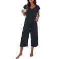 thumbnail image 6 of Modal Pajamas for Women Super Soft Pajama Sets Cooling Short Sleeve Top Capri Pants Pjs Breathable, Moisture-Wicking Sleepwear Summer Pjs Comfy Lounge Set Summer Fall Outfit, 6 of 7