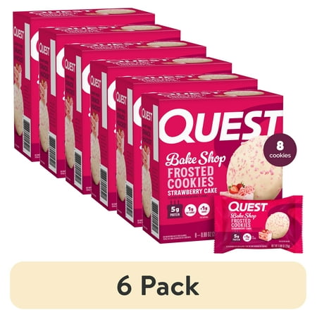 (6 pack) Quest Frosted Protein Cookie, Strawberry Cake Flavored, 8 Count