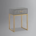 thumbnail image 4 of Nicole Miller Jaheim Faux Shagreen End Table with 1 Drawer, Grey/Gold, Sturdy Home Living, 4 of 7