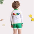 thumbnail image 7 of Kids Boys UPF 50+ UV Swimwear Sun Protective Long Sleeve Two Piece Swimsuit Cartoon Printed Swimwear Green 4Years, 7 of 7