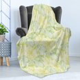 thumbnail image 4 of Lemons Soft Flannel Fleece Throw Blanket, Hand Drawn Style Mingled Design of Lemon and Lime Models, Cozy Plush for Indoor and Outdoor Use, 60" x 80", Yellow Green Fern Green, by Ambesonne, 4 of 5