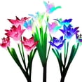 thumbnail image 1 of Outdoor Solar Garden Stake Lights,3 Pack Solar Powered Lights with 12 Lily Flower, Multi-Color Changing LED Solar Landscape Lighting Light for Garden, Patio, 1 of 5
