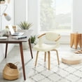 thumbnail image 4 of Art Leon Office Chair, Faux Leather Swivel Desk Chair with Wood Legs, Off-white, 4 of 8