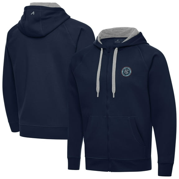 Men's Antigua Navy New York City FC Big & Tall Victory Full-Zip Hoodie