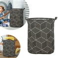 thumbnail image 1 of Stylish Patterned Linen Laundry Hamper Large Open Top Breathable Fabric For Bedroom Bathroom Durable And Easy Design, 1 of 5